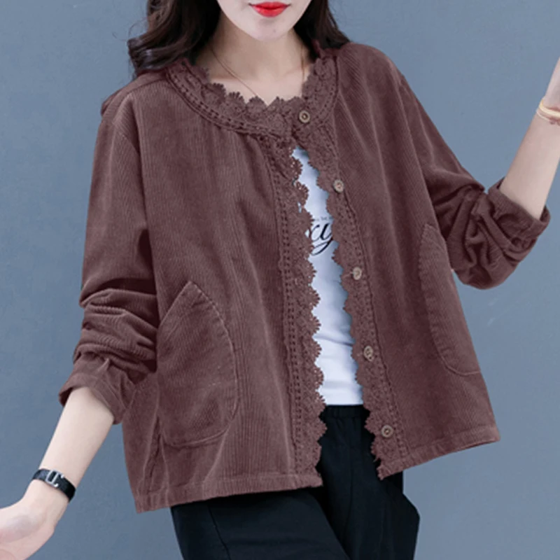 Women's Trendy Casual Coats Autumn Spring Stylish Classic Corduroy Jacket Female Versatile Commuter Elegant Fashion Coat
Women's Trendy Casual Coats Autumn Spring Stylish Classic Corduroy Jacket Female Versatile Commuter Elegant Fashion Coat