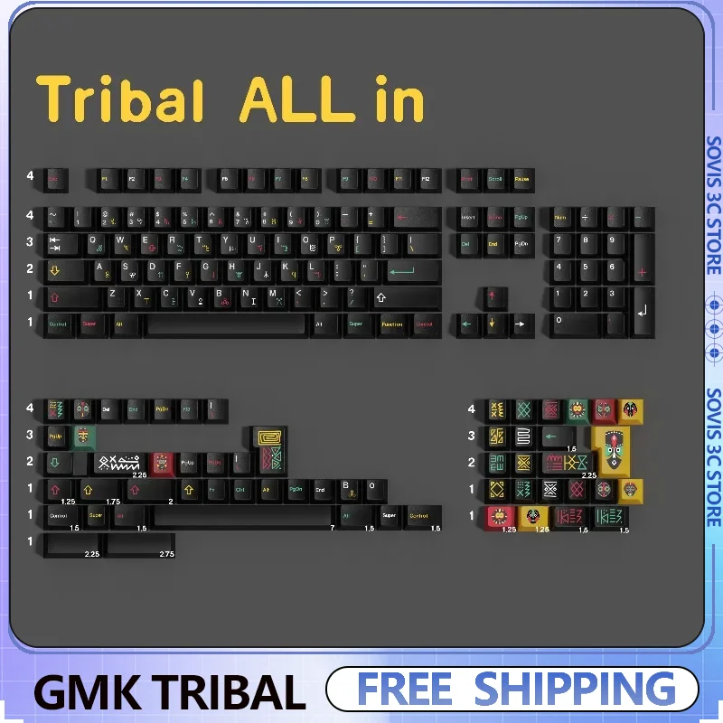 GMK Tribal Keycaps Cherry Profile Keycap PBT Набор для термосублимации Пользовательские индивидуальные крутые игровые колпачки для клавиатуры Механическая клавиатура
GMK Tribal Keycaps Cherry Profile Keycap PBT Набор для термосублимации Пользовательские индивидуальные крутые игровые колпачки для клавиатуры Механическая клавиатура