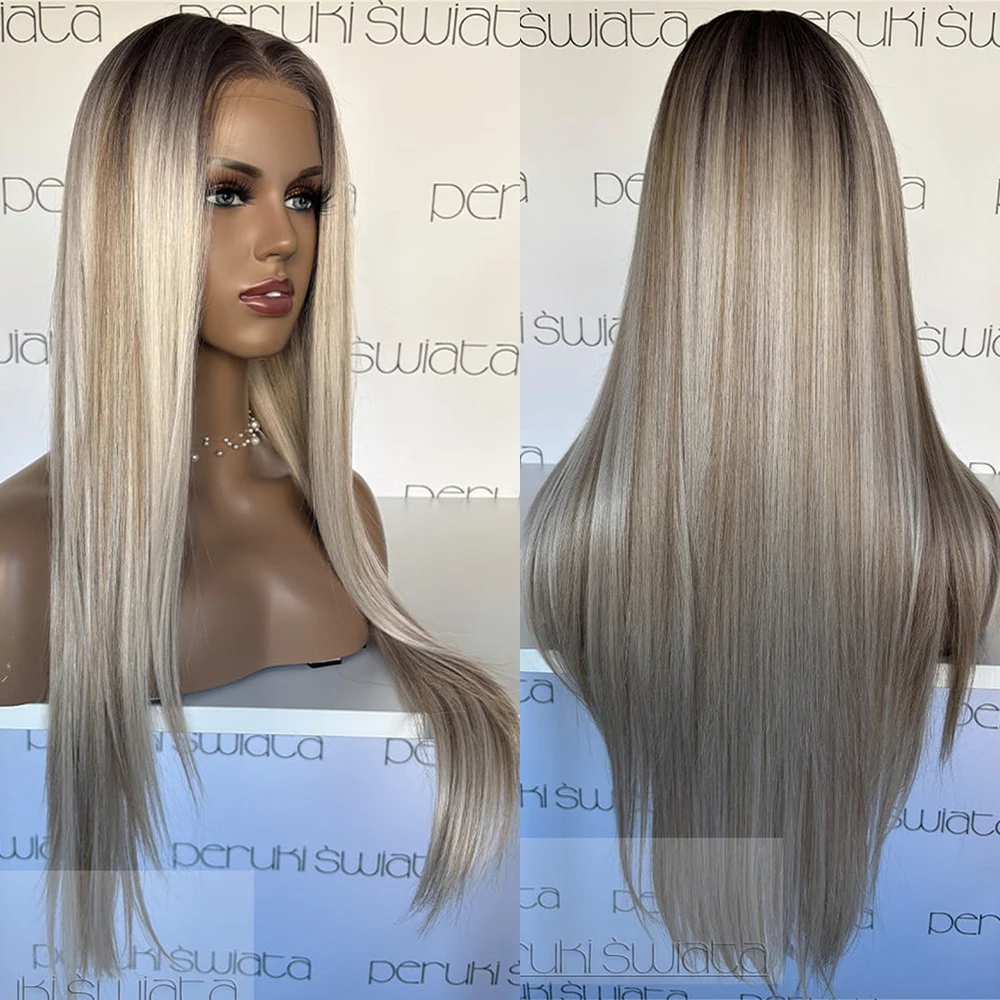 Light Blonde Synthetic Soft Straight Wig SunKissed Balayage Highlights HD 13x4” Wide Lace Top Lace Front Wig 28” Heat Resistant
Light Blonde Synthetic Soft Straight Wig SunKissed Balayage Highlights HD 13x4” Wide Lace Top Lace Front Wig 28” Heat Resistant