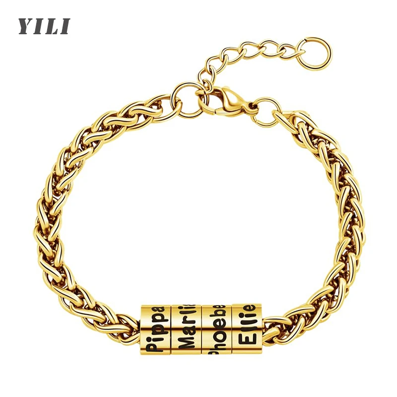Personalized Name 1-6 Beads Bracelet for Men Women Custom Engraved Name Stainless Steel Family Bracelet Gift for Father Dad
Personalized Name 1-6 Beads Bracelet for Men Women Custom Engraved Name Stainless Steel Family Bracelet Gift for Father Dad