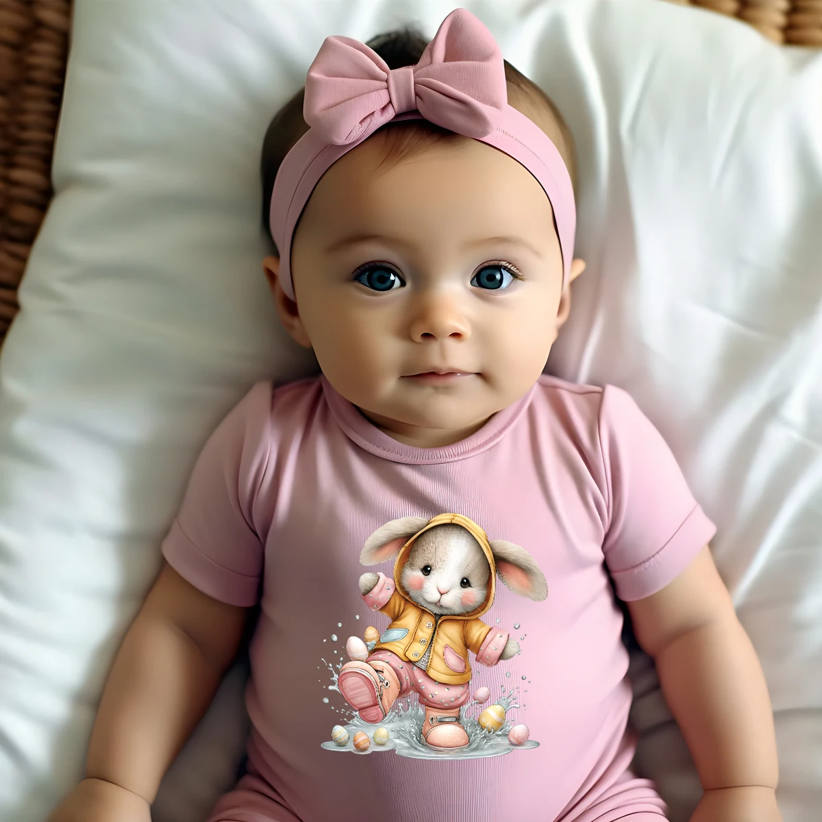 Ретро-комбинезон из 100% хлопка с принтом «Счастливый пасхальный кролик и овечка» для новорожденных от 0 до 12 месяцев: удобная одежда для малышей
Ретро-комбинезон из 100% хлопка с принтом «Счастливый пасхальный кролик и овечка» для новорожденных от 0 до 12 месяцев: удобная одежда для малышей