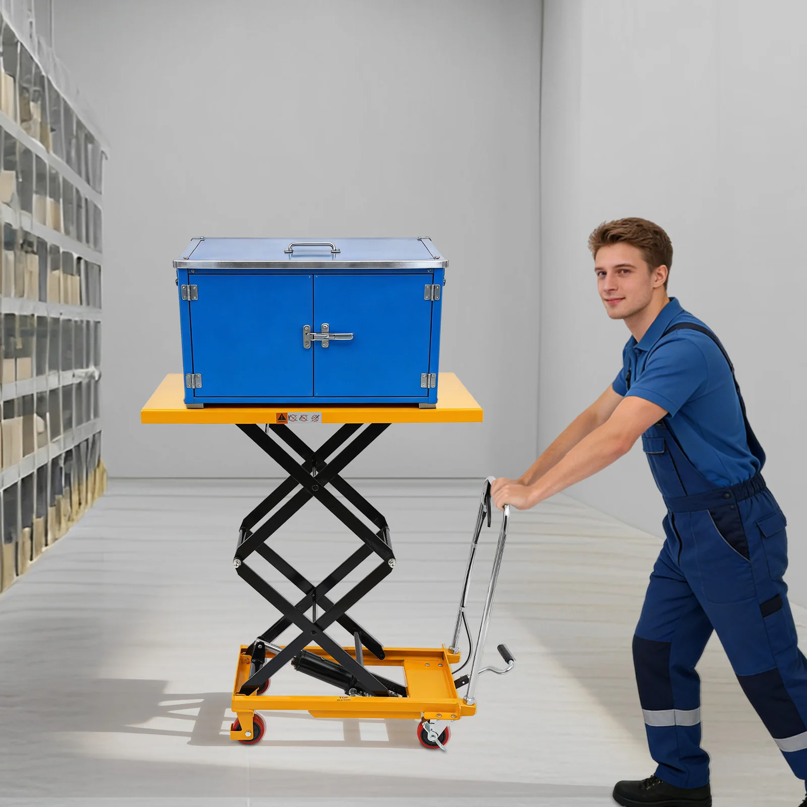 349.27kg/770lbs Load Hydraulic Lift Table Cart Manual Double Scissor Lift Table With 4* Wheels
349.27kg/770lbs Load Hydraulic Lift Table Cart Manual Double Scissor Lift Table With 4* Wheels