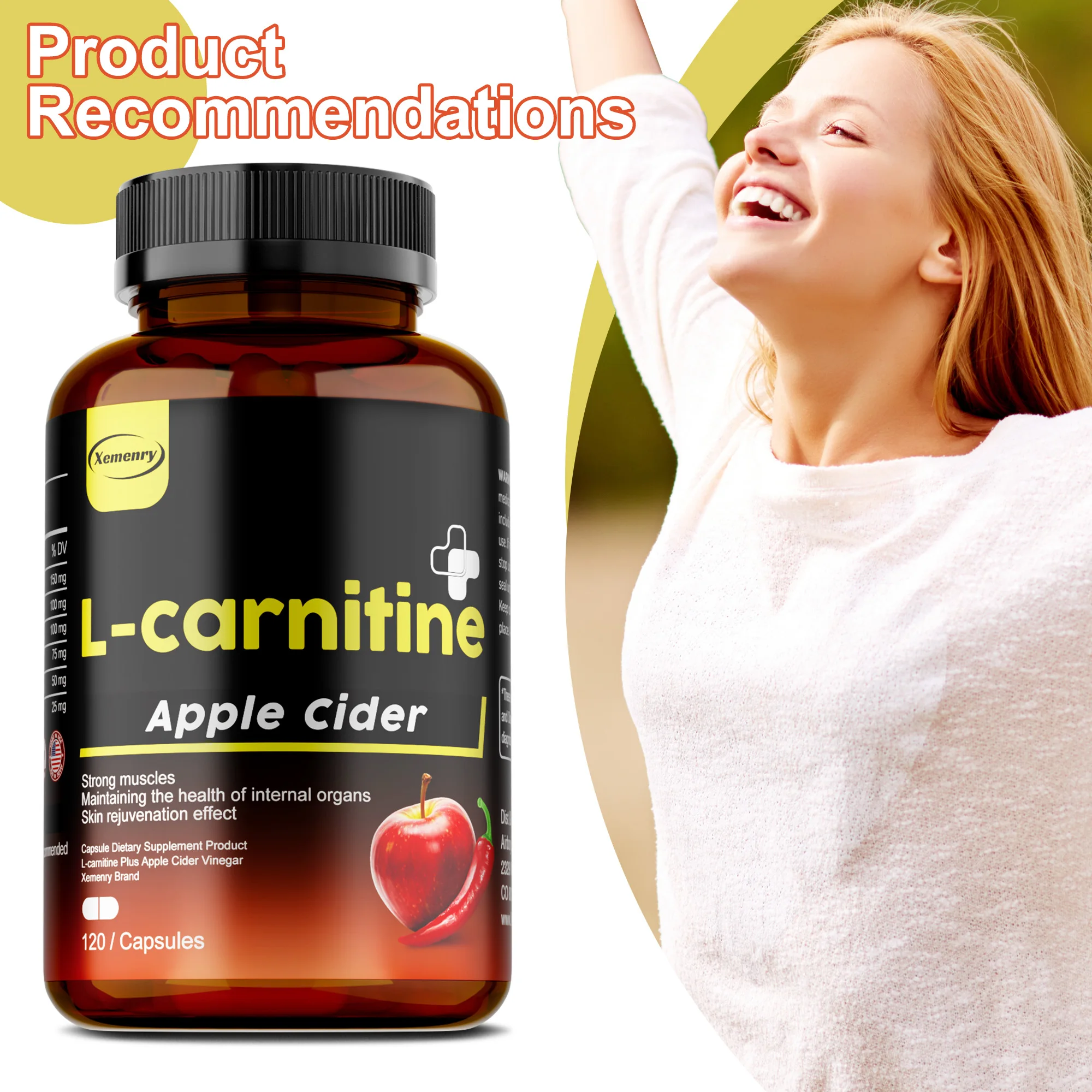 L-carnitine & Apple Cider Capsules - Promotes Digestion Health, Weight Management, Muscle Recovery, Improve Athletic Performance
L-carnitine & Apple Cider Capsules - Promotes Digestion Health, Weight Management, Muscle Recovery, Improve Athletic Performance