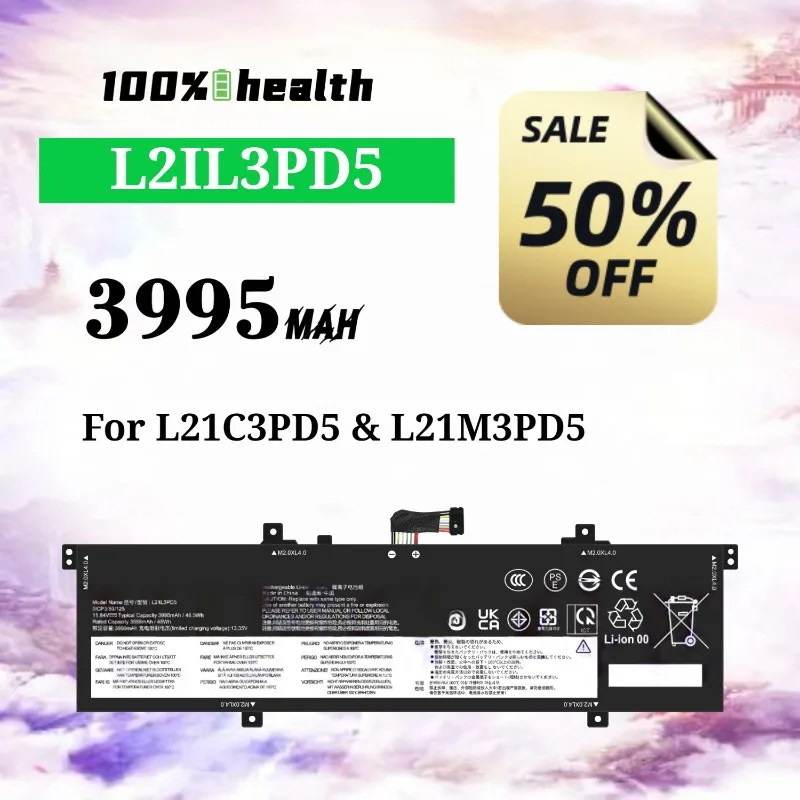 L21L3PD5 3995mAh Laptop Battery Compatible with Lenovo L21C3PD5/L21M3PD5 Lithium Rechargeable Battery
L21L3PD5 3995mAh Laptop Battery Compatible with Lenovo L21C3PD5/L21M3PD5 Lithium Rechargeable Battery