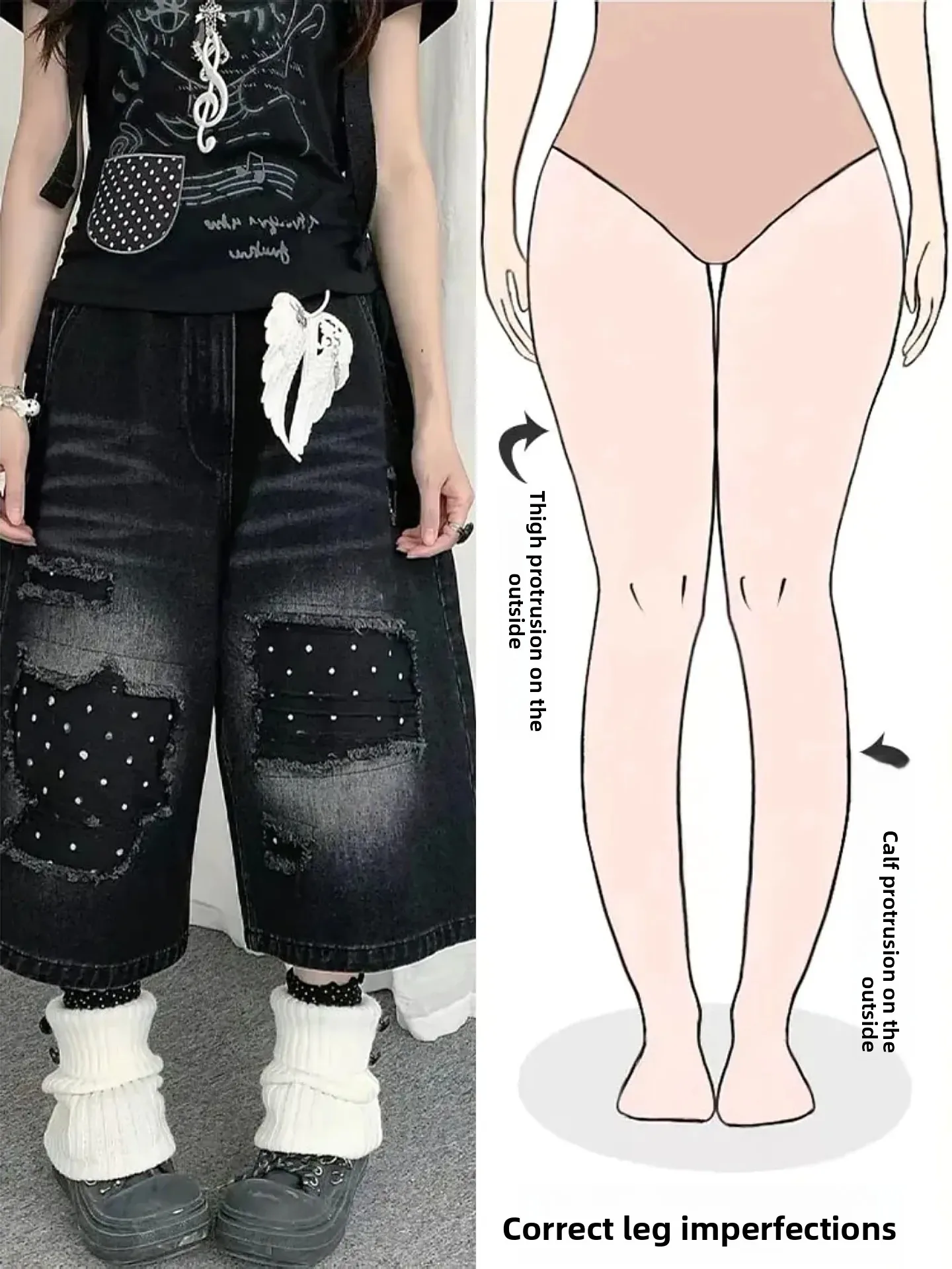 Retro American Seven-Five Jeans Women Summer New Washed Wide Leg Mid-Pantrousers Patchwork Loose Fit High Waist
Retro American Seven-Five Jeans Women Summer New Washed Wide Leg Mid-Pantrousers Patchwork Loose Fit High Waist