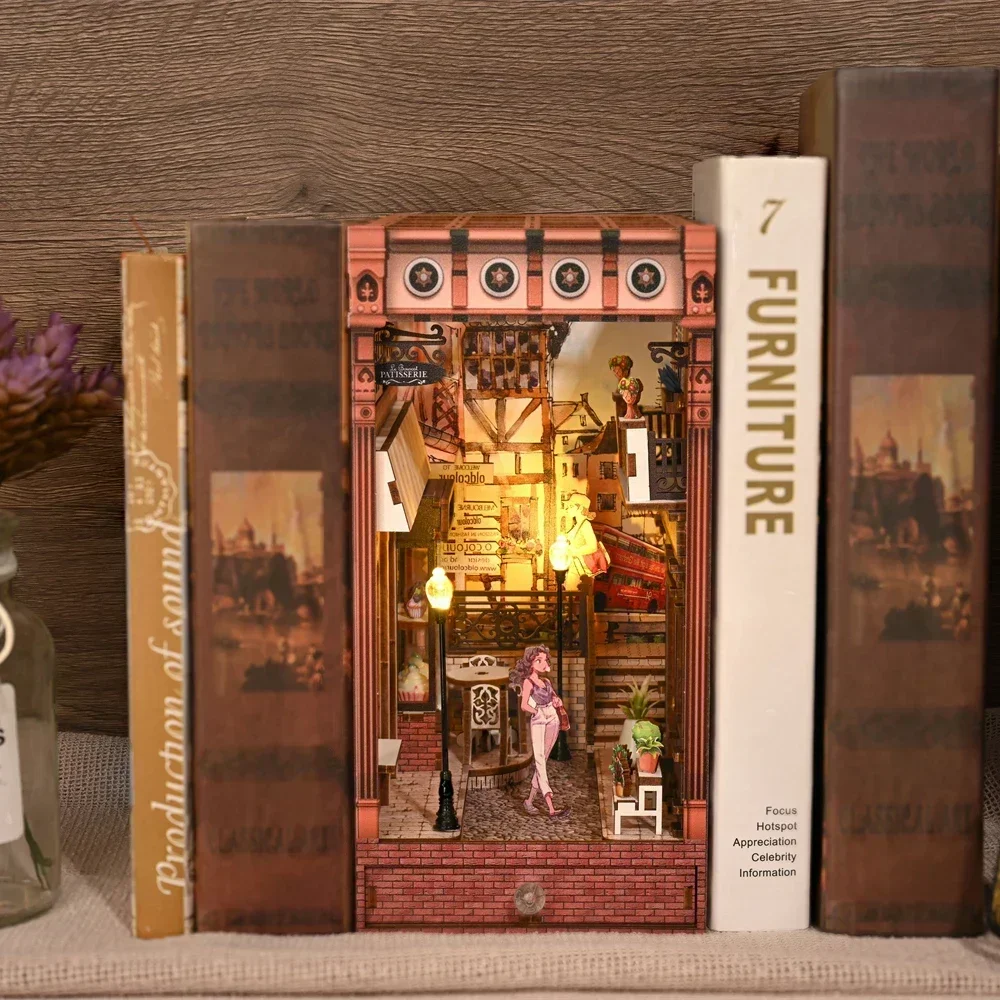 NEW Retro DIY Wooden Book Nook Shelf Insert Miniature Kit, European City Streetscape Bookshelf Home Bookend Decor Handmade Gifts
NEW Retro DIY Wooden Book Nook Shelf Insert Miniature Kit, European City Streetscape Bookshelf Home Bookend Decor Handmade Gifts