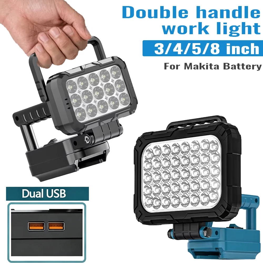 LED Working Light Lantern For Makita 18V Li-ion Battery Emergency Lamp Flashlight Torch Spotlight With Dual USB Camping Lighting
LED Working Light Lantern For Makita 18V Li-ion Battery Emergency Lamp Flashlight Torch Spotlight With Dual USB Camping Lighting