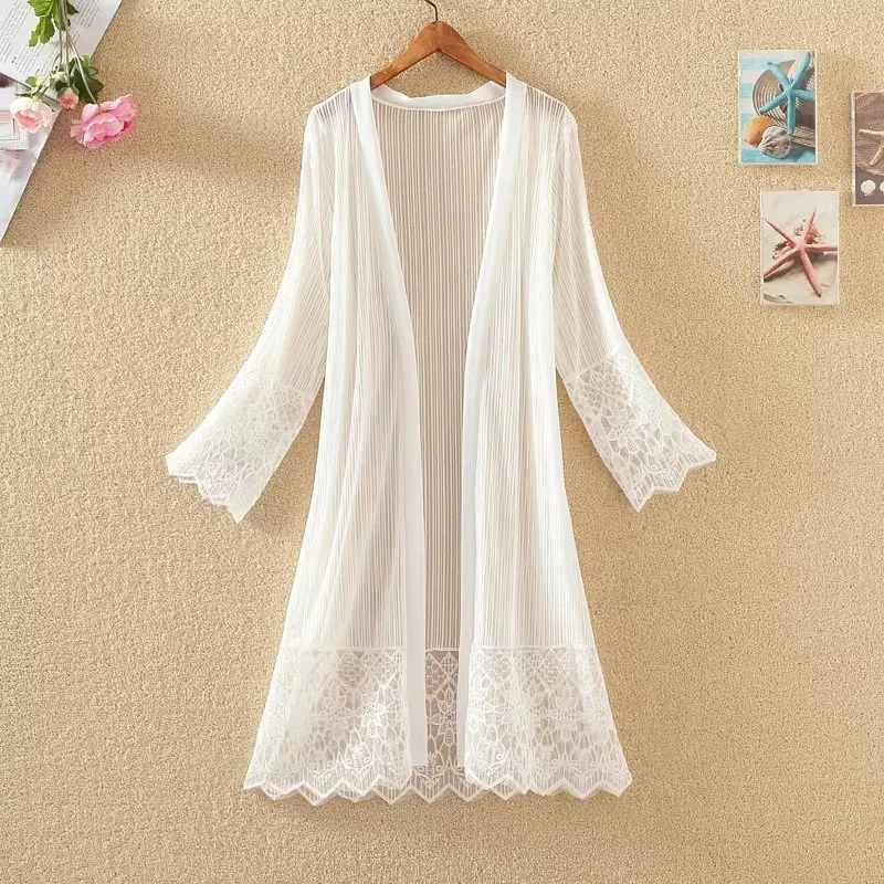 Women Lace Cardigan Summer Autumn All Match Shawl Jacket Casual Loose Midi Long Cardigans Coat Ladies Thin Sunscreen Clothing
Women Lace Cardigan Summer Autumn All Match Shawl Jacket Casual Loose Midi Long Cardigans Coat Ladies Thin Sunscreen Clothing