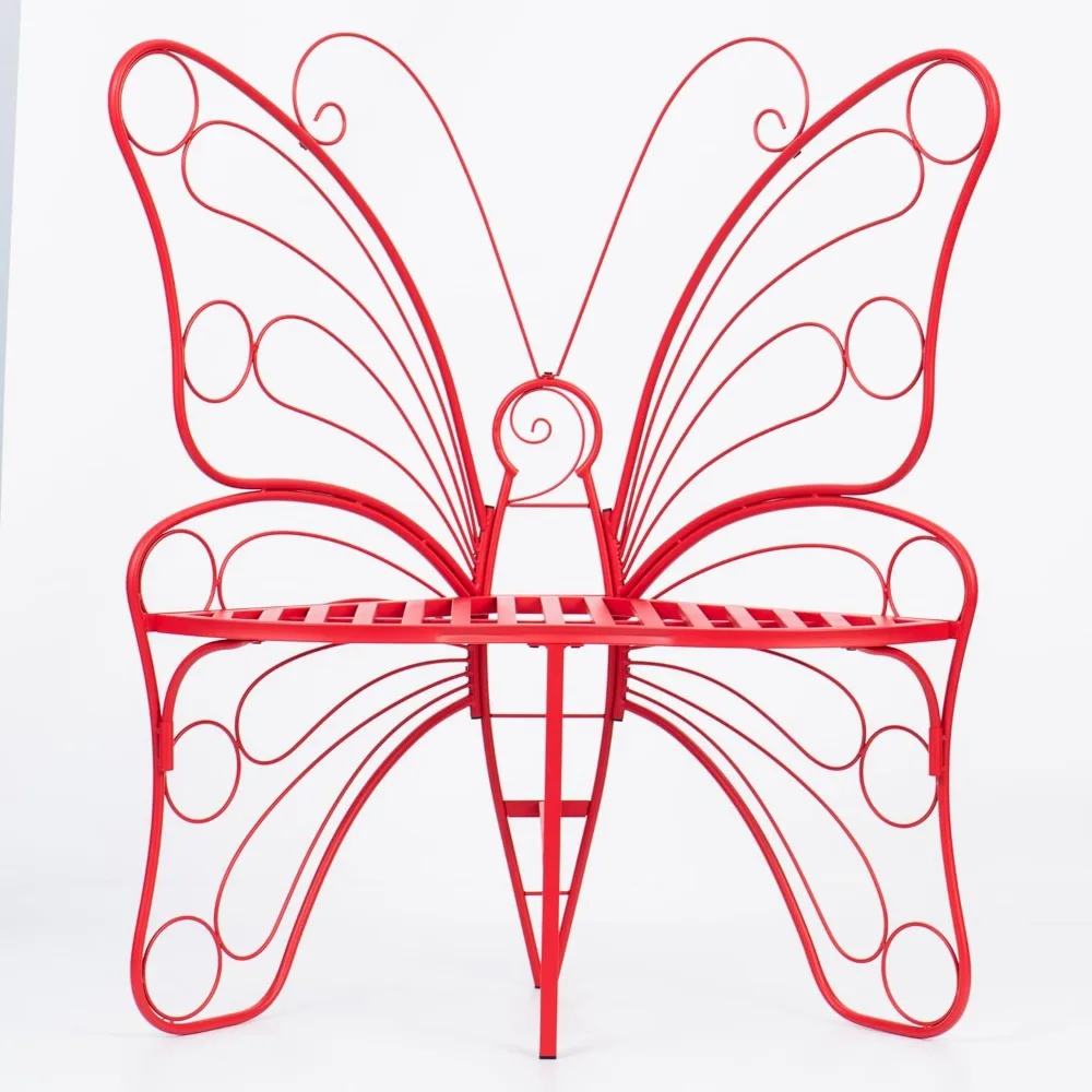 Butterfly Shaped Outdoor Metal Chair Decorative Garden Bench, Red Metal Butterfly Bench for Balcony, Lawn, and Backyard (Red)
Butterfly Shaped Outdoor Metal Chair Decorative Garden Bench, Red Metal Butterfly Bench for Balcony, Lawn, and Backyard (Red)