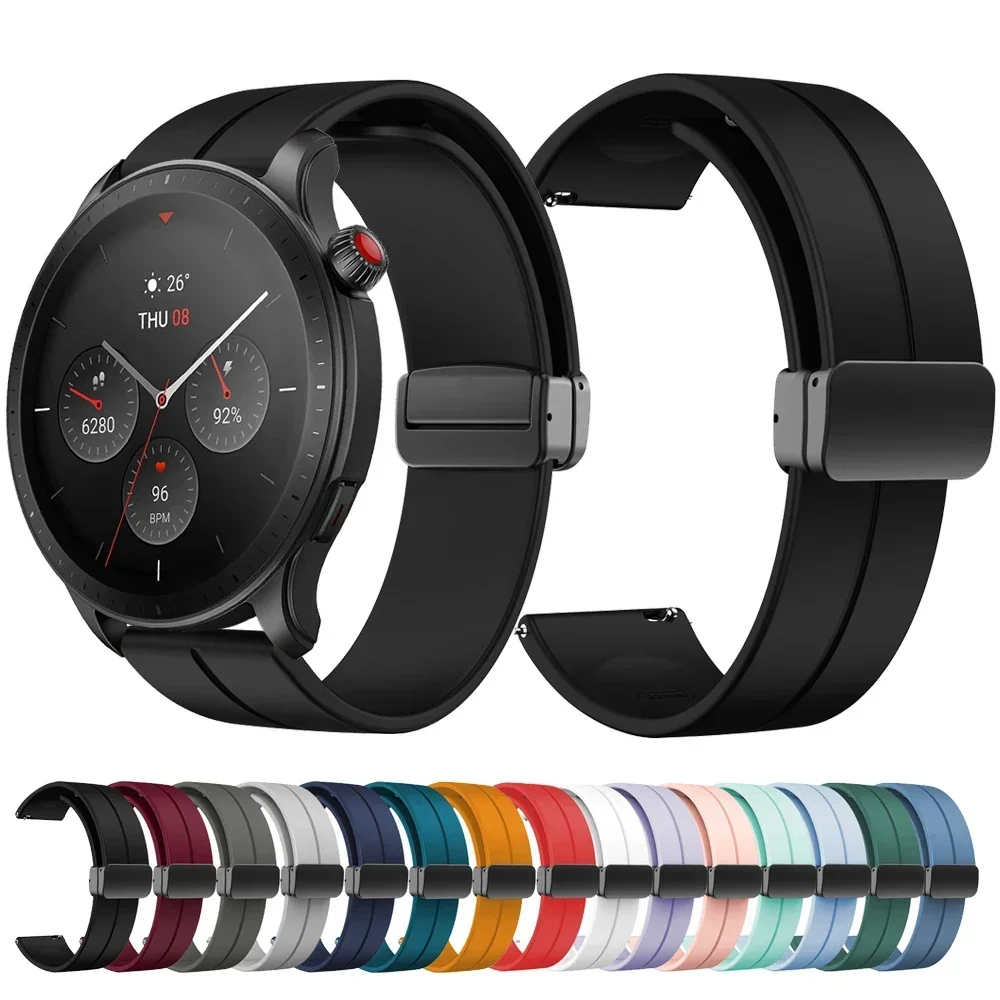 22mm Silicone Magnetic Folding Buckle Strap For Amazfit GTR4 band For Amazfit GTR3 GTR2 Stratos 3 GTR 47mm Replaceable Watchband
22mm Silicone Magnetic Folding Buckle Strap For Amazfit GTR4 band For Amazfit GTR3 GTR2 Stratos 3 GTR 47mm Replaceable Watchband