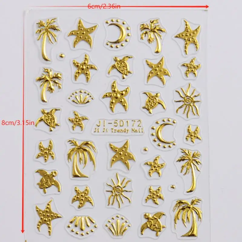 1 Sheet Ocean Nail Art Stickers 5D Summer Starfish Seashell Decals Embossed Supplies Manicure Decoration Trendy DIY Slider
1 Sheet Ocean Nail Art Stickers 5D Summer Starfish Seashell Decals Embossed Supplies Manicure Decoration Trendy DIY Slider