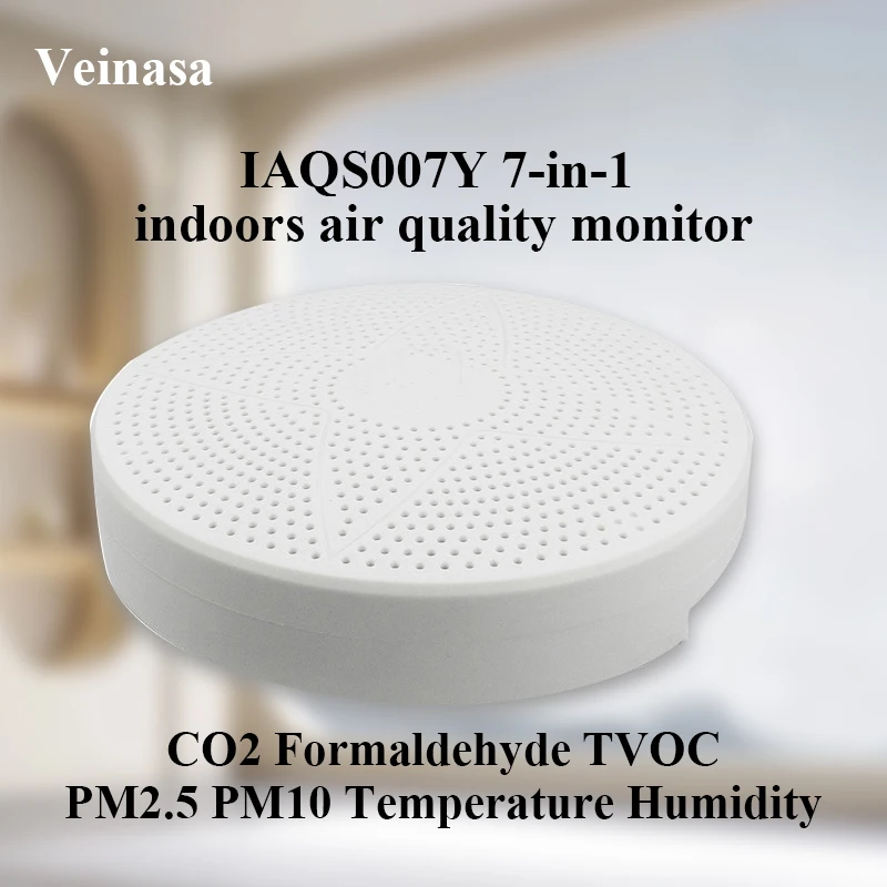 IAQS007Y 7-in-1 indoors air quality monitor CO2 formaldehyde TVOC PM2.5 PM10 temperature humidity Multi parameter monitoring
IAQS007Y 7-in-1 indoors air quality monitor CO2 formaldehyde TVOC PM2.5 PM10 temperature humidity Multi parameter monitoring