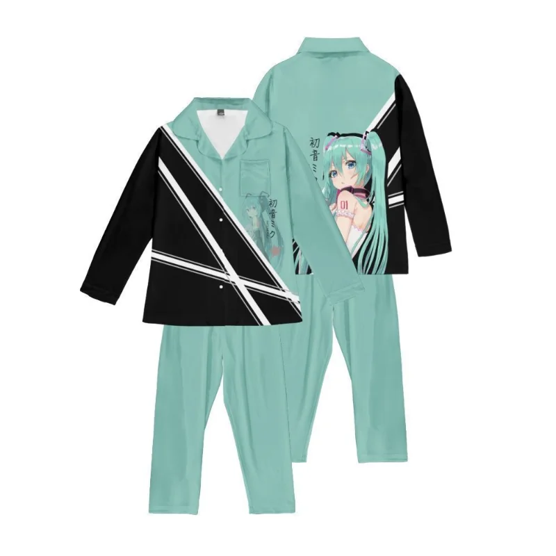 Hatsune Miku, 2 шт./компл., женская свободная дышащая студенческая одежда для сна с длинными рукавами, домашняя одежда, кардиган, модные пижамы для девочек, домашняя одежда
Hatsune Miku, 2 шт./компл., женская свободная дышащая студенческая одежда для сна с длинными рукавами, домашняя одежда, кардиган, модные пижамы для девочек, домашняя одежда