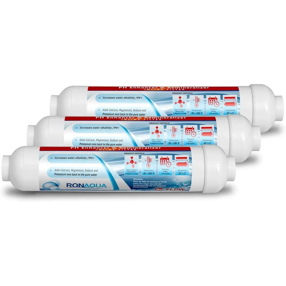 10-inch Alkaline Inline Water Filter - pH Enhancer & Re-Mineralizer for Post, Under-Sink, or RO Systems - Essential Minerals Set
10-inch Alkaline Inline Water Filter - pH Enhancer & Re-Mineralizer for Post, Under-Sink, or RO Systems - Essential Minerals Set