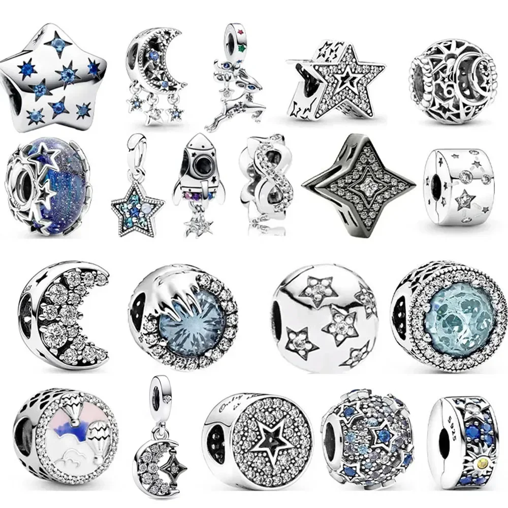 Original 925 Sterling Silver Asymmetric Star & Crescent Moon Charms Beads for Pandora DIY Bracelet Women Jewellery Gift
Original 925 Sterling Silver Asymmetric Star & Crescent Moon Charms Beads for Pandora DIY Bracelet Women Jewellery Gift