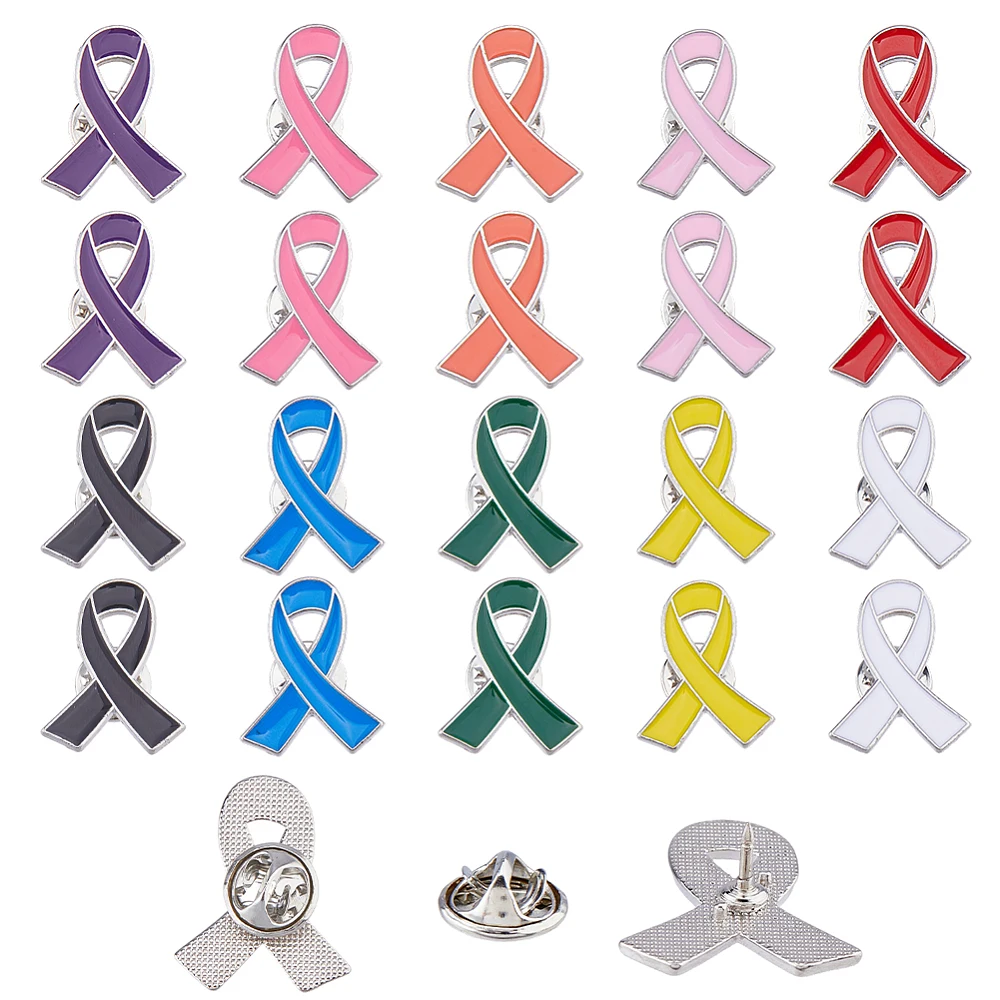 20Pcs 3 Styles Breast Cancer Awareness Pink Ribbon Enamel Pin Platinum Alloy Badge for Backpack Clothes Mixed Color
20Pcs 3 Styles Breast Cancer Awareness Pink Ribbon Enamel Pin Platinum Alloy Badge for Backpack Clothes Mixed Color