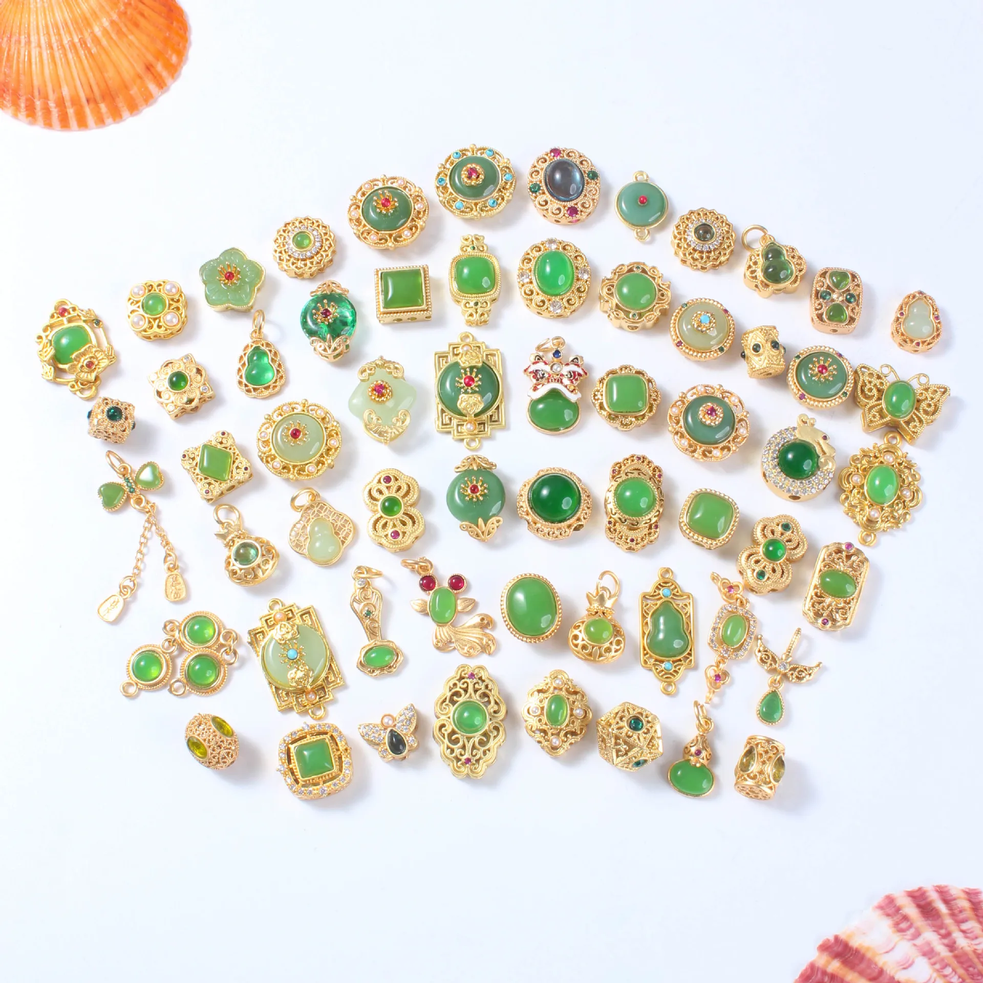 8pcs Copper Gold-plated Inlaid Tourmaline Jade Spacer Beads DIY Necklace Bracelet Jewelry Accessories Beading Materials
8pcs Copper Gold-plated Inlaid Tourmaline Jade Spacer Beads DIY Necklace Bracelet Jewelry Accessories Beading Materials