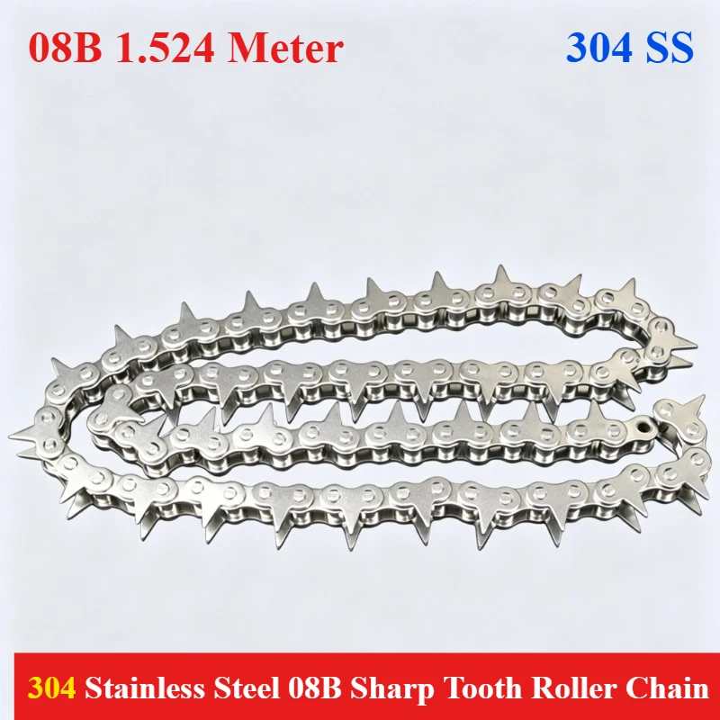 304 Stainless Steel 08B Sharp Tooth Roller Chain 1.524m Heavy Duty Industrial Sawtooth Chain for Wood Conveyor,Blister Machine
304 Stainless Steel 08B Sharp Tooth Roller Chain 1.524m Heavy Duty Industrial Sawtooth Chain for Wood Conveyor,Blister Machine