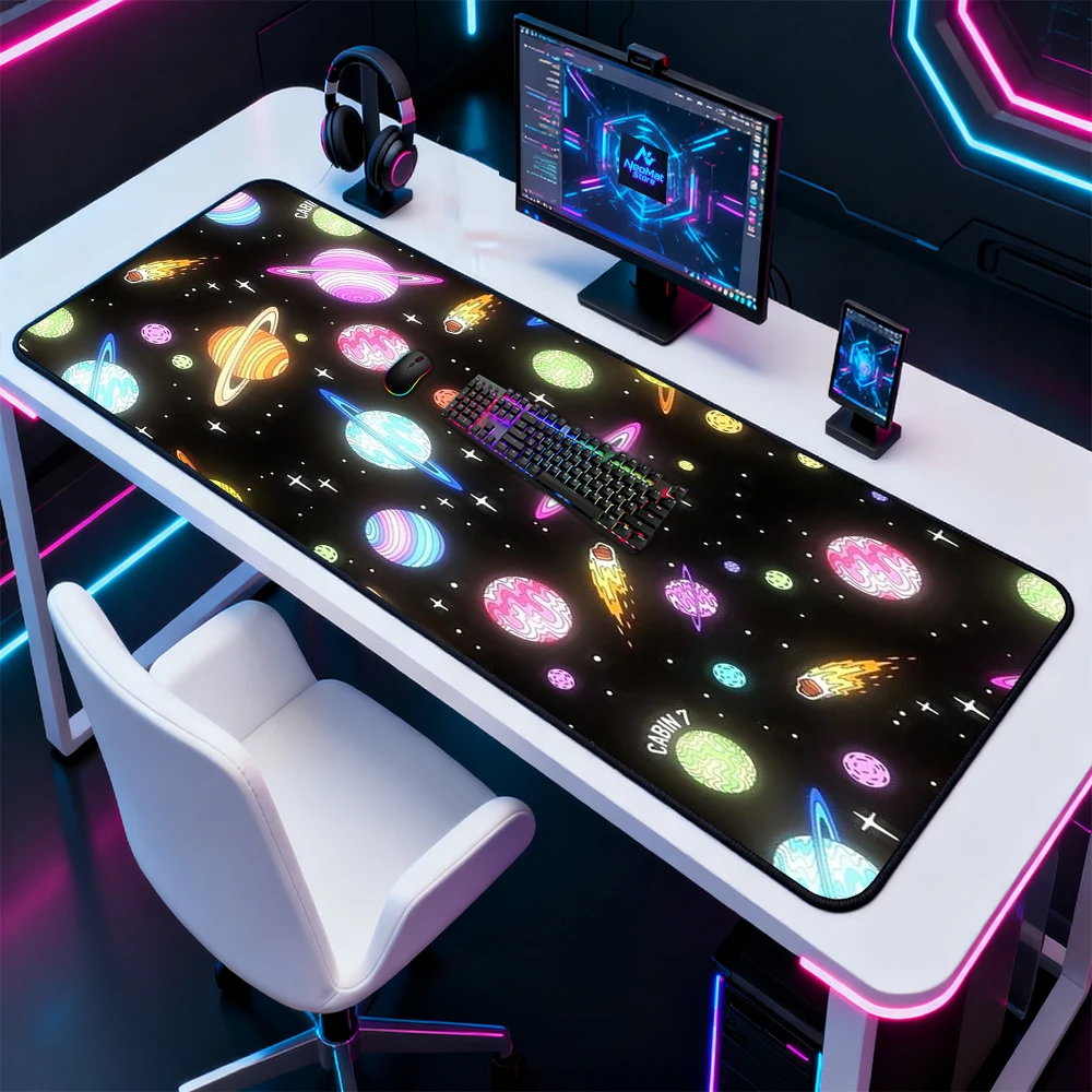 Neon Galaxy Mouse Pad Pc Gamer Desk Mat Colorful 120x60 Gaming Mousepad 1400x600 Space Theme Planets Decor Full Desk Mousepads
Neon Galaxy Mouse Pad Pc Gamer Desk Mat Colorful 120x60 Gaming Mousepad 1400x600 Space Theme Planets Decor Full Desk Mousepads