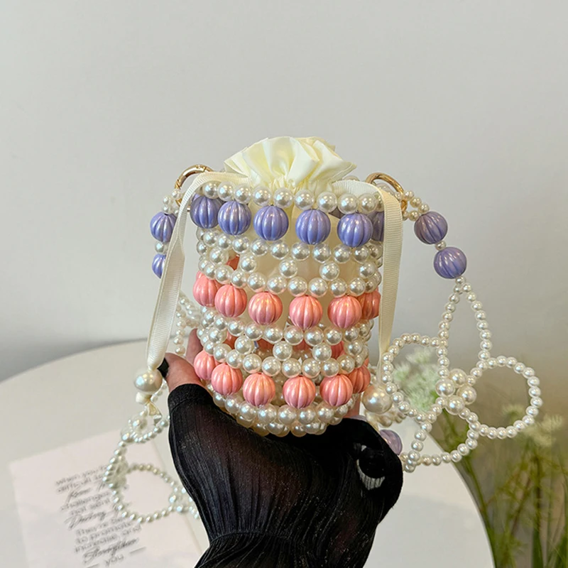 Korean Style Pearls Bag For Girls Fashion Patchwork Sweet Beading Handbags Trendy Hollow Out Drawstring Female Coin Purse
Korean Style Pearls Bag For Girls Fashion Patchwork Sweet Beading Handbags Trendy Hollow Out Drawstring Female Coin Purse
