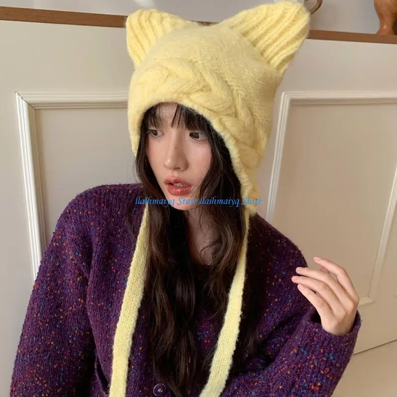 573B Pullover Knit Hat with Ear Oversized Headgear Hat for Winter Outdoor Activity
573B Pullover Knit Hat with Ear Oversized Headgear Hat for Winter Outdoor Activity