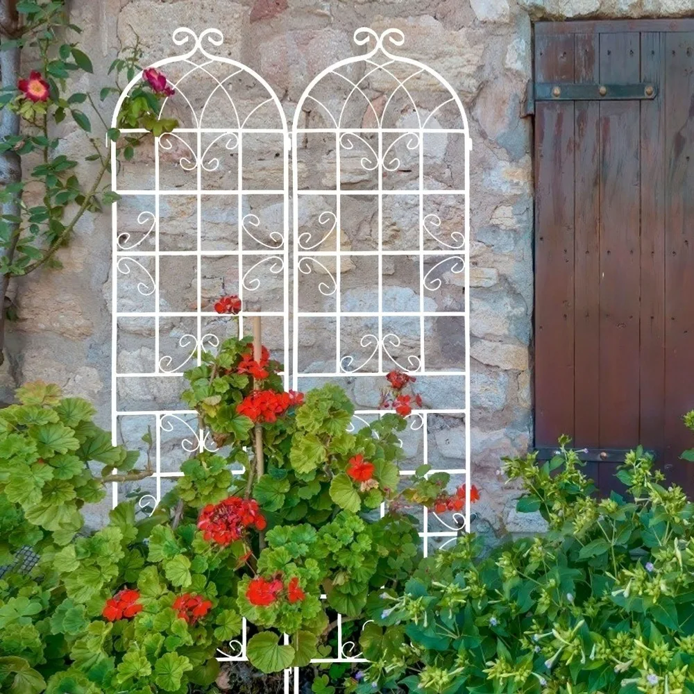 2 Pack Metal Garden Trellis 86.7" x 19.7" Rustproof Trellis for Climbing Plants Outdoor Flower Support Cream White
2 Pack Metal Garden Trellis 86.7" x 19.7" Rustproof Trellis for Climbing Plants Outdoor Flower Support Cream White