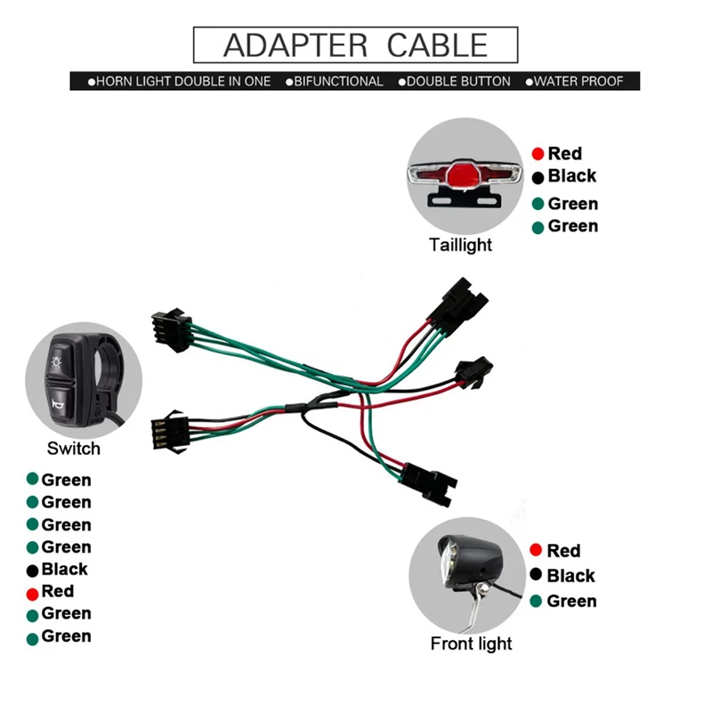 E-Bike Switch DK336 with Front Light Taillight S M Plug Warning Light Turn Signal and Horn Ebike Accessories
E-Bike Switch DK336 with Front Light Taillight S M Plug Warning Light Turn Signal and Horn Ebike Accessories