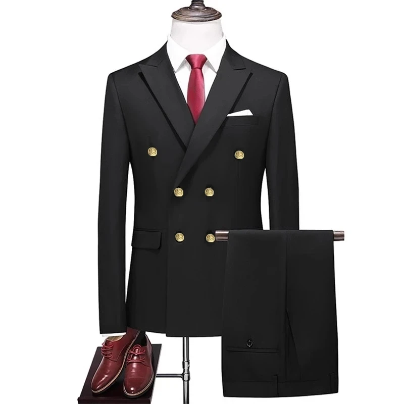 2024 Fashion New Men's Business Double Breasted Solid Color Suit Coat / Male Slim Wedding 2 Pieces Blazers Jacket Pants Trousers
2024 Fashion New Men's Business Double Breasted Solid Color Suit Coat / Male Slim Wedding 2 Pieces Blazers Jacket Pants Trousers