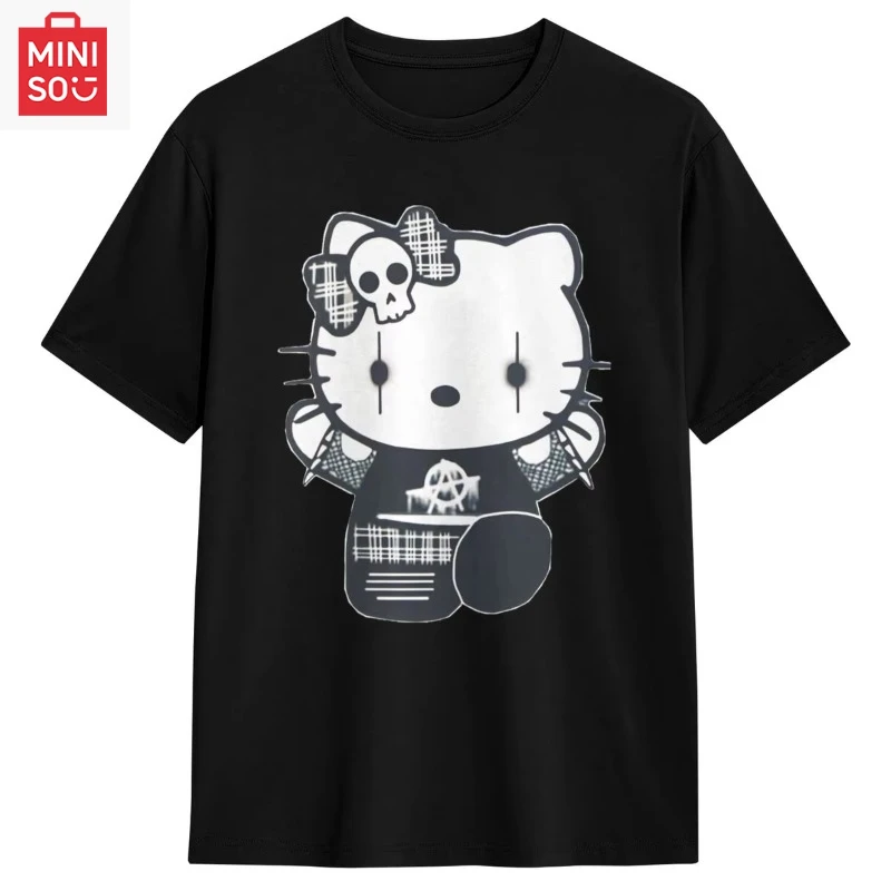 Черная сатанинская футболка в готическом стиле Hellokitty, топы с короткими рукавами для отдыха, лето 100, хлопок с круглым вырезом, 4XL, 5XL, 6XL, одежда
Черная сатанинская футболка в готическом стиле Hellokitty, топы с короткими рукавами для отдыха, лето 100, хлопок с круглым вырезом, 4XL, 5XL, 6XL, одежда