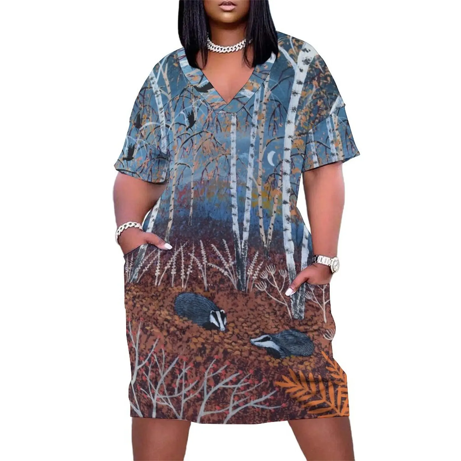The Badgers of Autumn Wood Loose Pocket Dress summer dress daily dress for women bandage
The Badgers of Autumn Wood Loose Pocket Dress summer dress daily dress for women bandage
