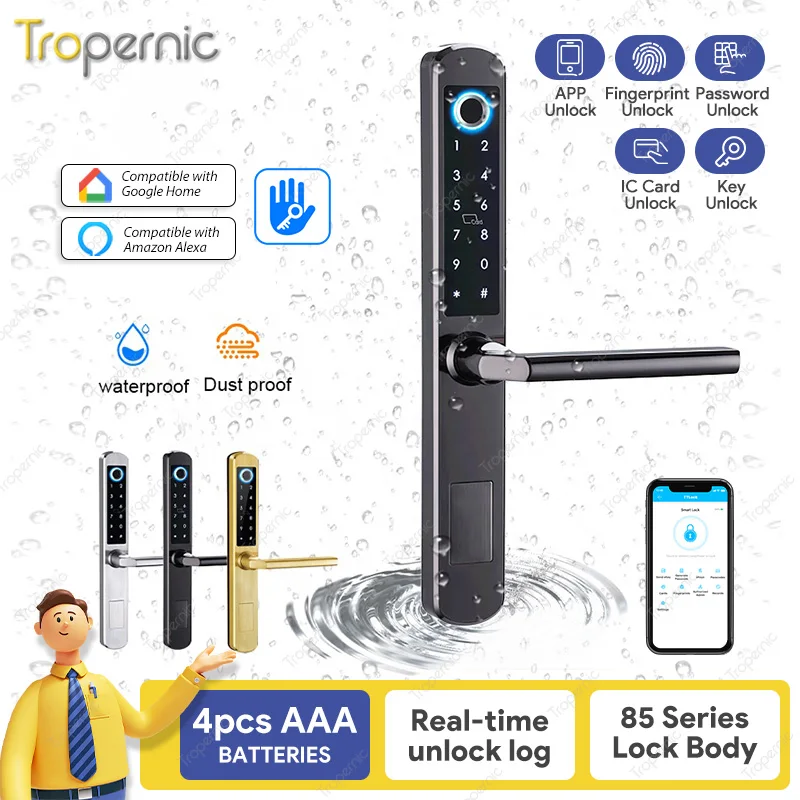 IP66 Aluminum Patio Sliding Glass Door Smart Lock Tt lock App Handle Keypad Fingerprint Rfid Electronic Digital Lock
IP66 Aluminum Patio Sliding Glass Door Smart Lock Tt lock App Handle Keypad Fingerprint Rfid Electronic Digital Lock