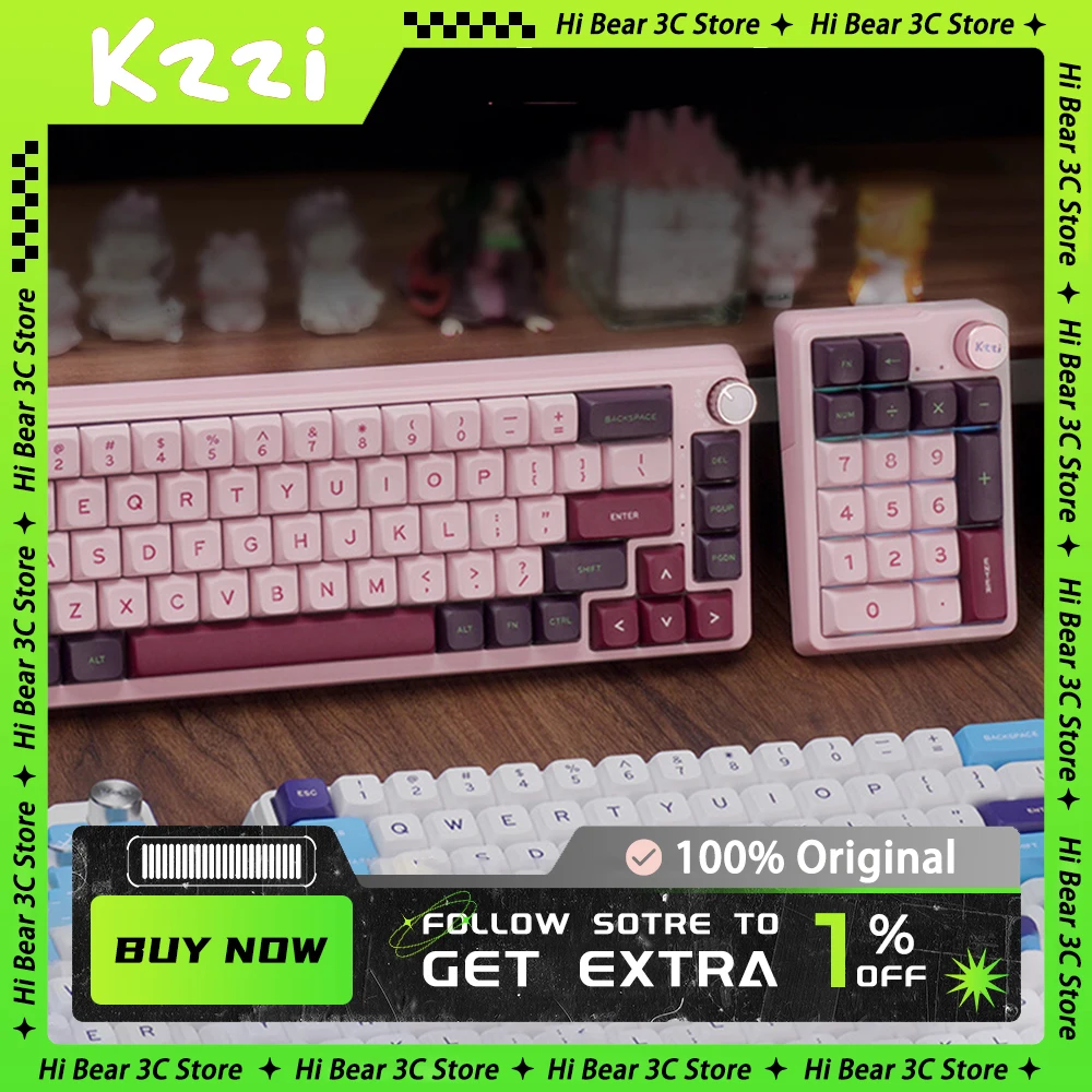 Kzzi K68pro Mechanical Keyboard Multifunctional Knob Three Mode RGB Wireless Gaming Keyboard Hot Swap Gasket PC Gamer Accessory
Kzzi K68pro Mechanical Keyboard Multifunctional Knob Three Mode RGB Wireless Gaming Keyboard Hot Swap Gasket PC Gamer Accessory