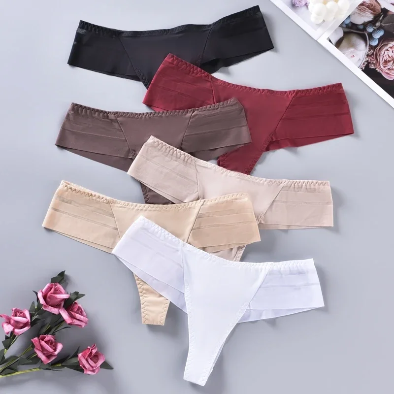 3PCS Sexy Thongs Solid G-string Women Briefs Breathable Panties Stripes Stitching Panty Low Waist Underwear Comfortable Intimate
3PCS Sexy Thongs Solid G-string Women Briefs Breathable Panties Stripes Stitching Panty Low Waist Underwear Comfortable Intimate