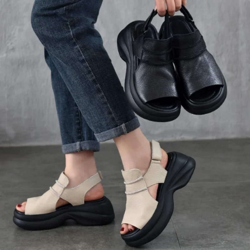 ZXRYXGS 2026 Top Cowhide Fish Mouth Shoes Women Trendy Sandals Platform Heighten Sandals Fashion Elegant Real Leather Sandals
ZXRYXGS 2026 Top Cowhide Fish Mouth Shoes Women Trendy Sandals Platform Heighten Sandals Fashion Elegant Real Leather Sandals