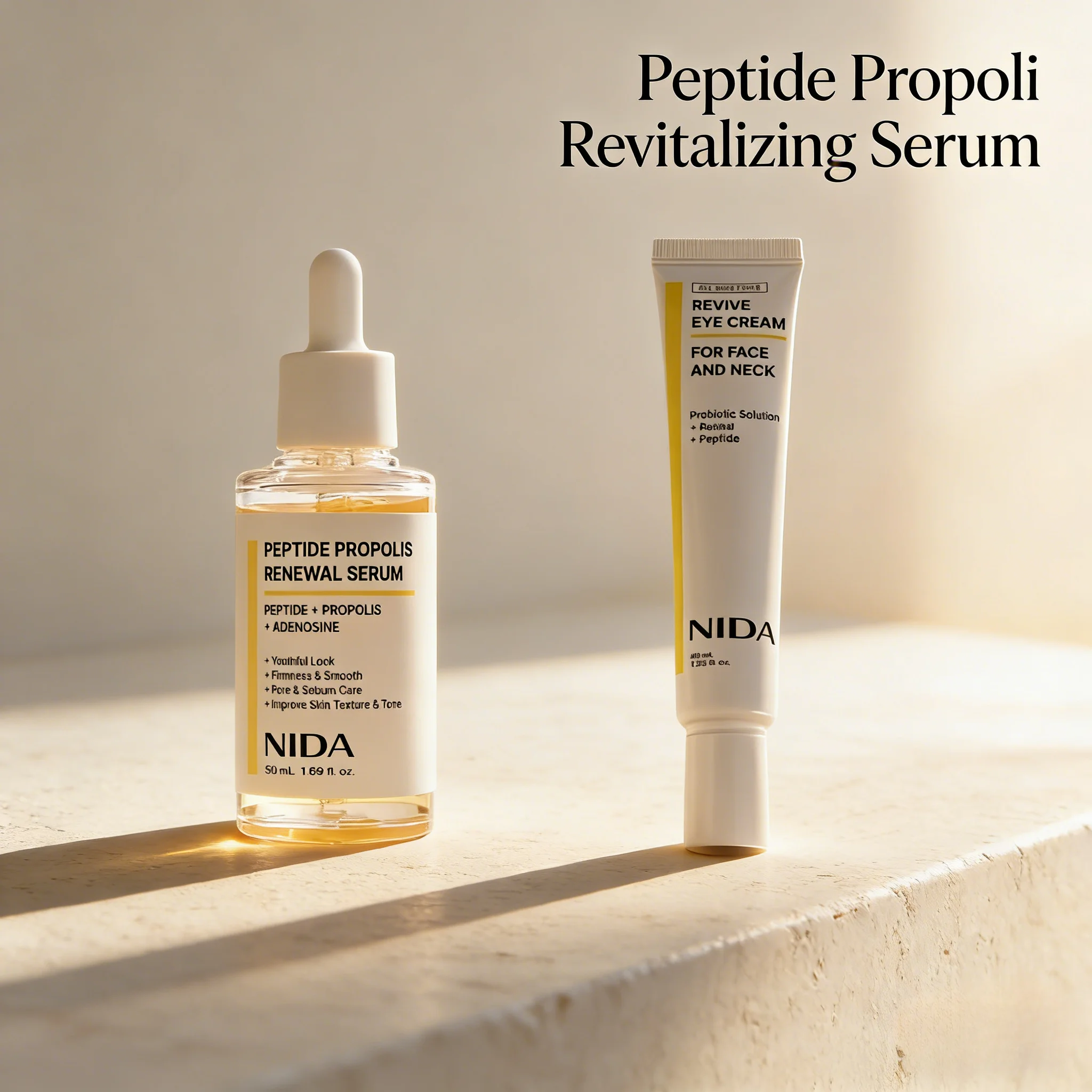 NIDA Peptide Propolis Revitalizing Serum Deep Hydration Skin Moisturizing Essence Maintain Skin Barrier Soothing Skin Care
NIDA Peptide Propolis Revitalizing Serum Deep Hydration Skin Moisturizing Essence Maintain Skin Barrier Soothing Skin Care