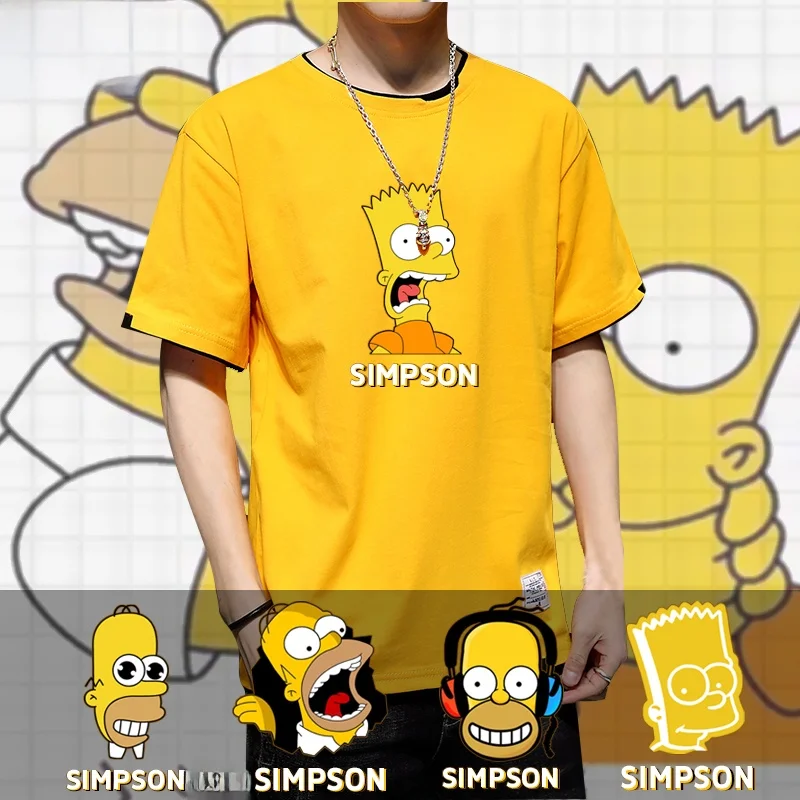 Simpsons Cartoon ort Sve T-irt Cotton f Sve Fake Two-Piece ex Summer Top Youth Faion Casual Loose Fit
Simpsons Cartoon ort Sve T-irt Cotton f Sve Fake Two-Piece ex Summer Top Youth Faion Casual Loose Fit