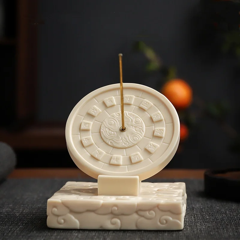 Chinese Dehua Ceramic Sundial Perpetual Calendar Ornament Creative Home Decoration Tea Room Thread fragrance plug
Chinese Dehua Ceramic Sundial Perpetual Calendar Ornament Creative Home Decoration Tea Room Thread fragrance plug