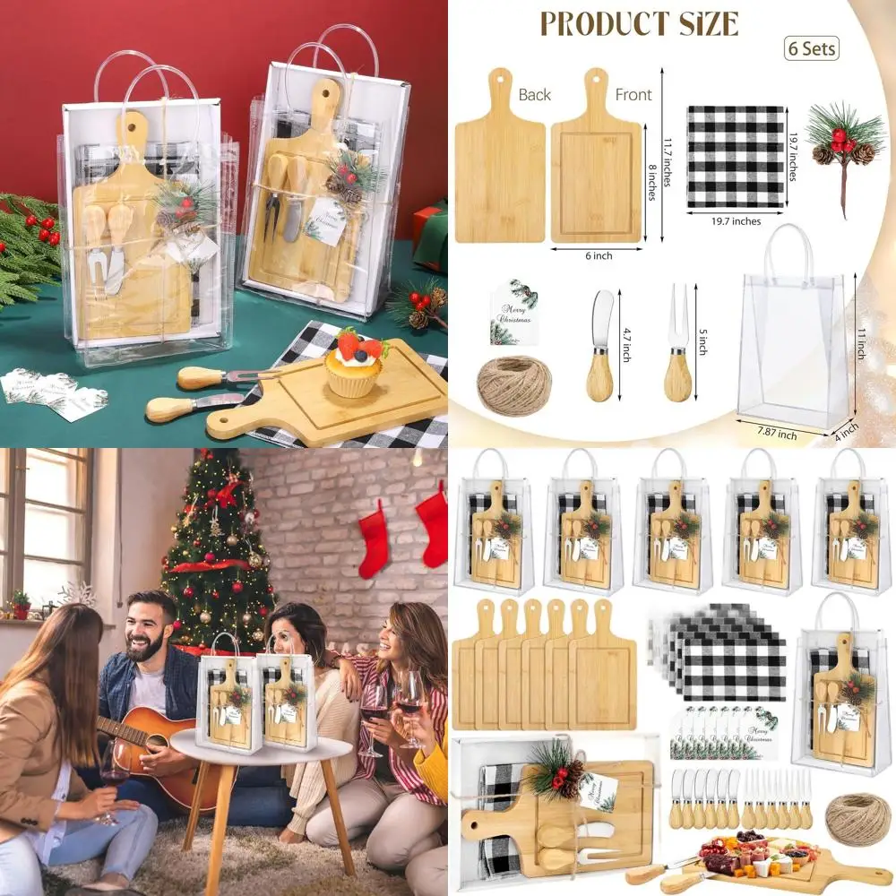 Christmas Square Cheese Board Set with Knives, Forks, and Towels - Perfect for Holiday Parties and Game Prizes
Christmas Square Cheese Board Set with Knives, Forks, and Towels - Perfect for Holiday Parties and Game Prizes
