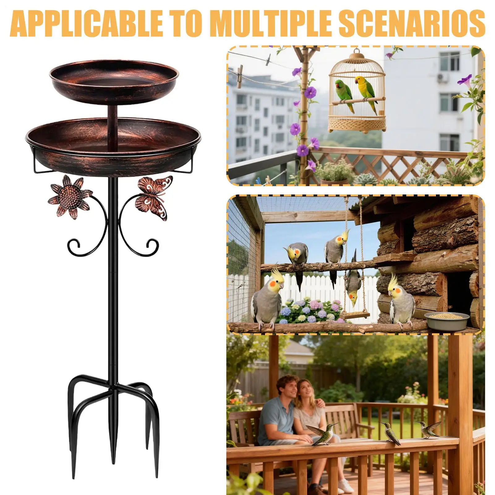 Easy to Clean Bird Bath Rust-proof Metal Bird Bath Stake Decor for Garden Patio Yard Retro Outdoor Birdbath Bowl Lawn Ornament
Easy to Clean Bird Bath Rust-proof Metal Bird Bath Stake Decor for Garden Patio Yard Retro Outdoor Birdbath Bowl Lawn Ornament