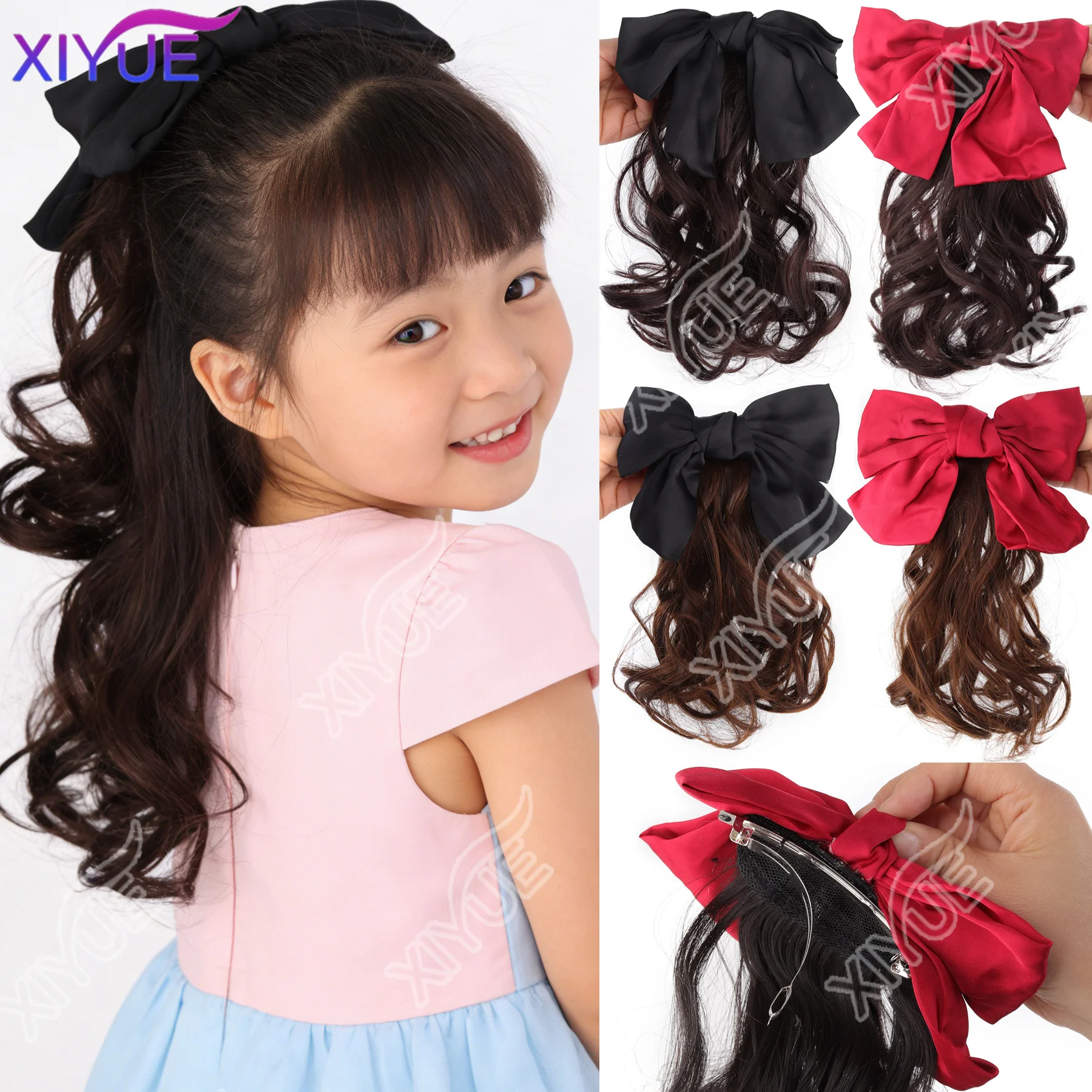 XY synthetic Elegant Big Bow Hair Clip bow women's short curly hair short ponytail easy to wear Children's wig Accessories wig
XY synthetic Elegant Big Bow Hair Clip bow women's short curly hair short ponytail easy to wear Children's wig Accessories wig