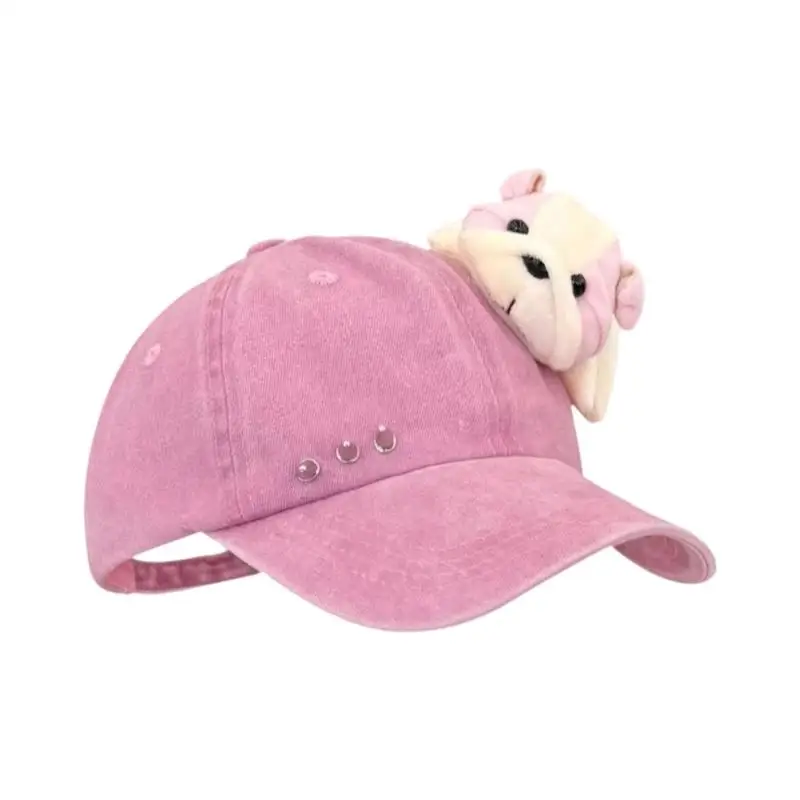 Distressed Cotton Baseball Cap For Women Teens Adjustable Band Cartoon Stuffed Dog Design Snapbacks Hat for Streetwear
Distressed Cotton Baseball Cap For Women Teens Adjustable Band Cartoon Stuffed Dog Design Snapbacks Hat for Streetwear