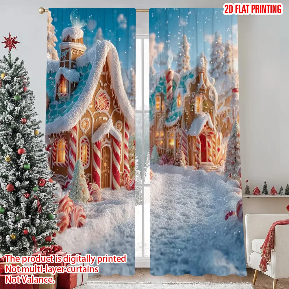 2pcs 2D flat printing Merry Christmas Popular Window Curtains Red Candy Village Durable 100% Polyester Fabric Without
2pcs 2D flat printing Merry Christmas Popular Window Curtains Red Candy Village Durable 100% Polyester Fabric Without
