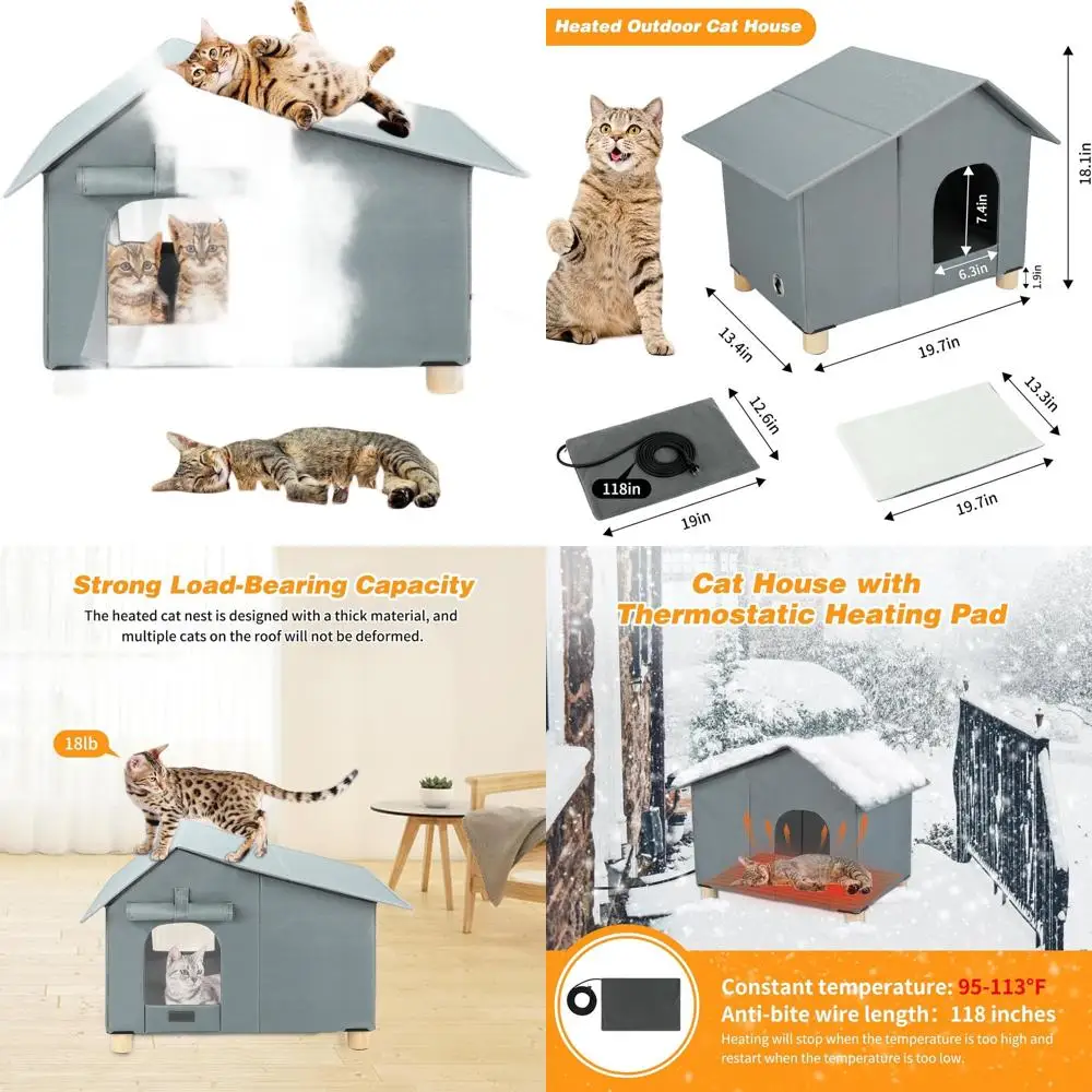 Extra Large Grey Outdoor Insulated Cat Shelter for Winter, Waterproof Feral Cat House
Extra Large Grey Outdoor Insulated Cat Shelter for Winter, Waterproof Feral Cat House