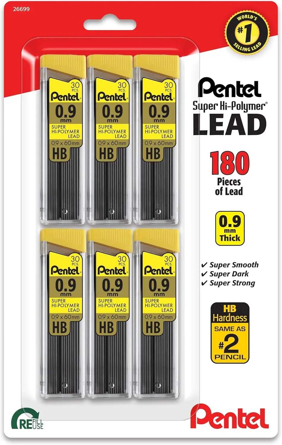 Premium 0.9 HB Pencil Lead Refill, 6-Pack for Smooth Writing and Durability
Premium 0.9 HB Pencil Lead Refill, 6-Pack for Smooth Writing and Durability