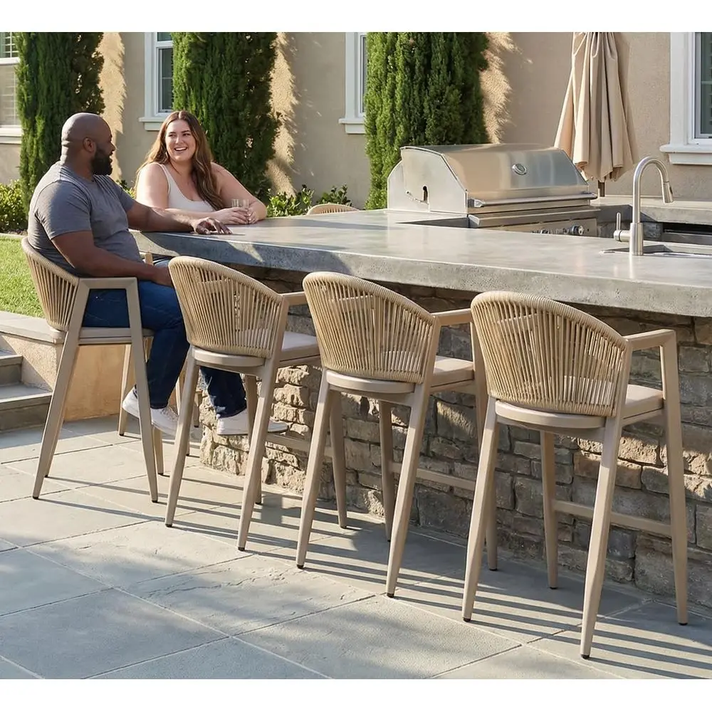 Wicker Bar Stool Set of 2 Bar Height Stools with Backrest Patio Chairs for Kitchen Island Lawn Champagne Outdoor
Wicker Bar Stool Set of 2 Bar Height Stools with Backrest Patio Chairs for Kitchen Island Lawn Champagne Outdoor