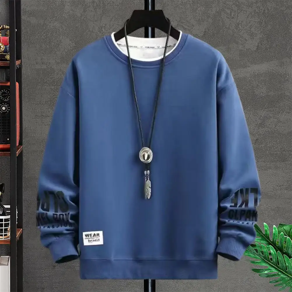 Comfortable Long-sleeve Sweatshirt Men's Round Neck Letter Print Sweatshirt with Elastic Cuff Two-piece Design for Fall Winter
Comfortable Long-sleeve Sweatshirt Men's Round Neck Letter Print Sweatshirt with Elastic Cuff Two-piece Design for Fall Winter