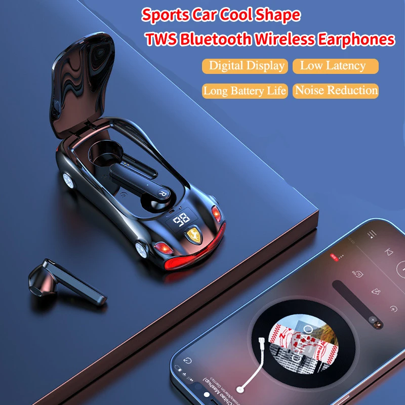 Sports Car Cool Shape TWS Bluetooth Earphones Digital Display Low Latency Long Battery Life Noise Reduction Earbuds For Boy Gift 
Sports Car Cool Shape TWS Bluetooth Earphones Digital Display Low Latency Long Battery Life Noise Reduction Earbuds For Boy Gift