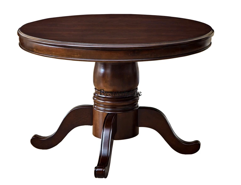 American round dining table all solid wood retro home restaurant dining table and chair combination
American round dining table all solid wood retro home restaurant dining table and chair combination