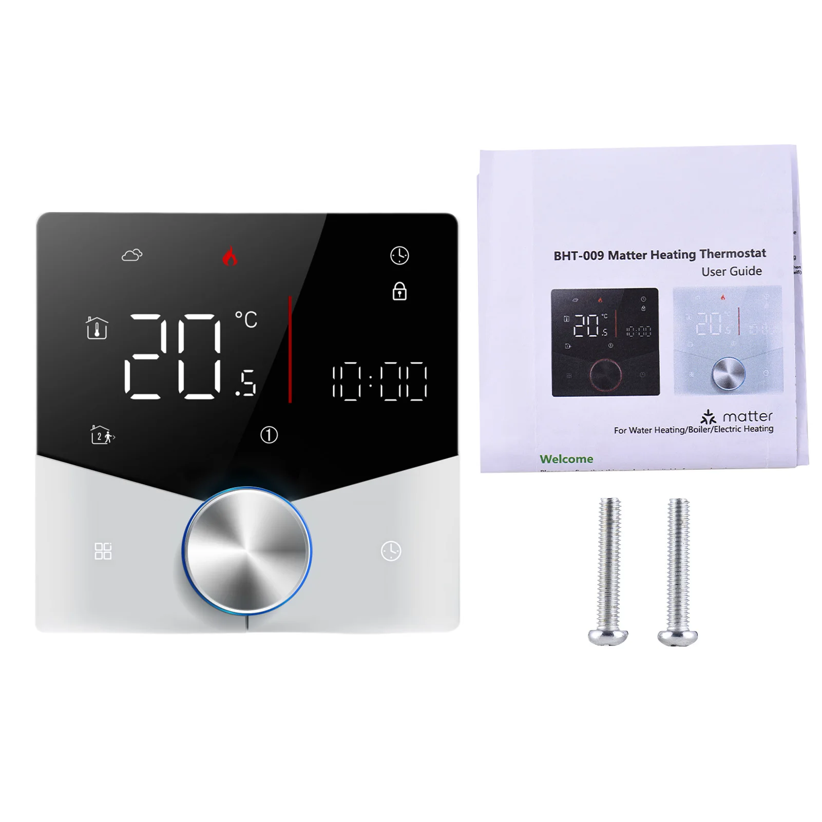 5A/16A Wireless Matter Thermostat for House Water/Gas Boiler Heating with APP Voice Assistant Control Colorful LED Touch Screen
5A/16A Wireless Matter Thermostat for House Water/Gas Boiler Heating with APP Voice Assistant Control Colorful LED Touch Screen