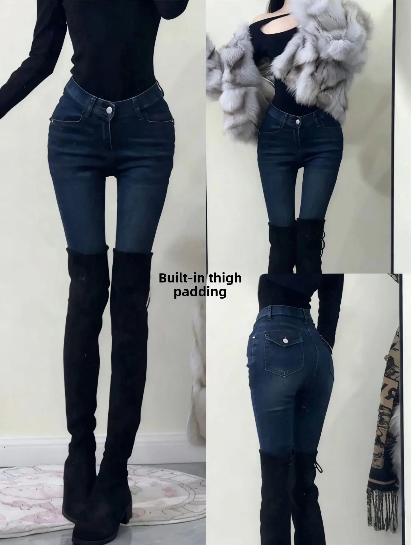 Women's Fce Lined V Waist Flared Jeans Slim Fit Nine Point Tight Penchant Korean Sle Cotton Elastic Denim Pants
Women's Fce Lined V Waist Flared Jeans Slim Fit Nine Point Tight Penchant Korean Sle Cotton Elastic Denim Pants